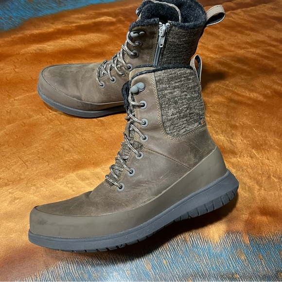 Bogs Waterproof Leather Freedom Lace  Brown Winter cold weather Boots size 9 - Picture 1 of 10